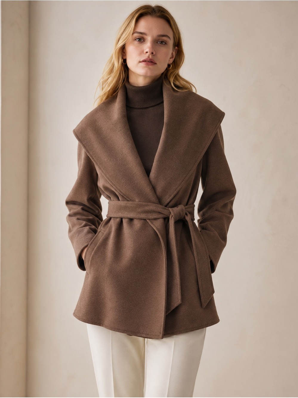 OGL Move Belted Shawl-Collar Wrap Jacket Size M